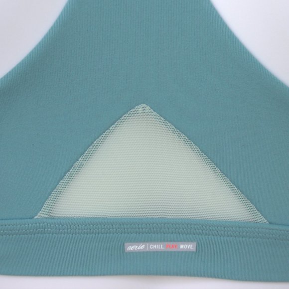 Aerie Chill. Play. Move. Teal Racerback Sports Bra | Size S | Good Condition - Picture 9 of 13